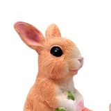 Maxbell Cute Rabbit Statue Resin Crafts Easter Bunny Figurines for Desk Decoration 11.5cmx8cmx11.5cm