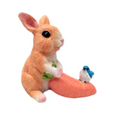 Maxbell Cute Rabbit Statue Resin Crafts Easter Bunny Figurines for Desk Decoration 11.5cmx8cmx11.5cm