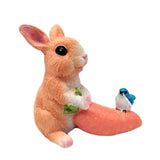 Maxbell Cute Rabbit Statue Resin Crafts Easter Bunny Figurines for Desk Decoration 11.5cmx8cmx11.5cm