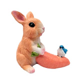 Maxbell Cute Rabbit Statue Resin Crafts Easter Bunny Figurines for Desk Decoration 11.5cmx8cmx11.5cm