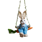 Maxbell Easter Bunny Pendant Rustic Swing Rabbit Hanging Ornament for Bedroom Office Male