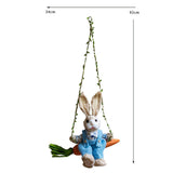 Maxbell Easter Bunny Pendant Rustic Swing Rabbit Hanging Ornament for Bedroom Office Male