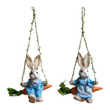 Maxbell Easter Bunny Pendant Rustic Swing Rabbit Hanging Ornament for Bedroom Office Male