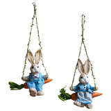 Maxbell Easter Bunny Pendant Rustic Swing Rabbit Hanging Ornament for Bedroom Office Male
