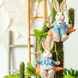 Maxbell Easter Bunny Pendant Rustic Swing Rabbit Hanging Ornament for Bedroom Office Male
