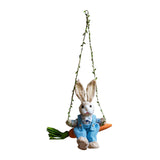 Maxbell Easter Bunny Pendant Rustic Swing Rabbit Hanging Ornament for Bedroom Office Male