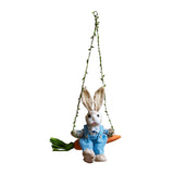 Maxbell Easter Bunny Pendant Rustic Swing Rabbit Hanging Ornament for Bedroom Office Male