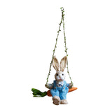 Maxbell Easter Bunny Pendant Rustic Swing Rabbit Hanging Ornament for Bedroom Office Male