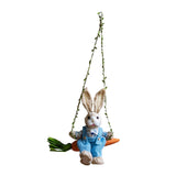 Maxbell Easter Bunny Pendant Rustic Swing Rabbit Hanging Ornament for Bedroom Office Male