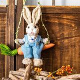 Maxbell Easter Bunny Pendant Rustic Swing Rabbit Hanging Ornament for Bedroom Office Male