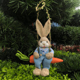 Maxbell Easter Bunny Pendant Rustic Swing Rabbit Hanging Ornament for Bedroom Office Male