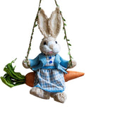 Maxbell Easter Bunny Pendant Rustic Swing Rabbit Hanging Ornament for Bedroom Office Female