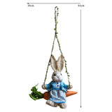 Maxbell Easter Bunny Pendant Rustic Swing Rabbit Hanging Ornament for Bedroom Office Female