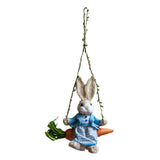 Maxbell Easter Bunny Pendant Rustic Swing Rabbit Hanging Ornament for Bedroom Office Female