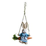 Maxbell Easter Bunny Pendant Rustic Swing Rabbit Hanging Ornament for Bedroom Office Female