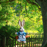 Maxbell Easter Bunny Pendant Rustic Swing Rabbit Hanging Ornament for Bedroom Office Female