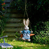 Maxbell Easter Bunny Pendant Rustic Swing Rabbit Hanging Ornament for Bedroom Office Female