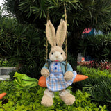 Maxbell Easter Bunny Pendant Rustic Swing Rabbit Hanging Ornament for Bedroom Office Female