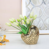 Maxbell Nordic Ceramic Vase Flower Arrangement Vase Tabletop Vase for Bedroom Home Aureate