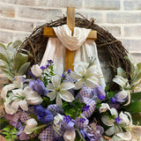 Maxbell Garland Happy Easter Wreath for Front Door for Home Outdoor Decoration 35CM