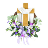 Maxbell Garland Happy Easter Wreath for Front Door for Home Outdoor Decoration 35CM