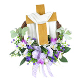 Maxbell Garland Happy Easter Wreath for Front Door for Home Outdoor Decoration 35CM