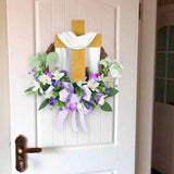 Maxbell Garland Happy Easter Wreath for Front Door for Home Outdoor Decoration 35CM