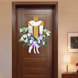 Maxbell Garland Happy Easter Wreath for Front Door for Home Outdoor Decoration 35CM