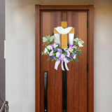 Maxbell Garland Happy Easter Wreath for Front Door for Home Outdoor Decoration 35CM