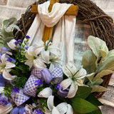 Maxbell Garland Happy Easter Wreath for Front Door for Home Outdoor Decoration 40CM