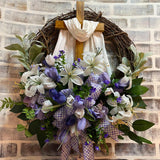 Maxbell Garland Happy Easter Wreath for Front Door for Home Outdoor Decoration 40CM