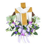 Maxbell Garland Happy Easter Wreath for Front Door for Home Outdoor Decoration 40CM