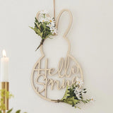 Maxbell Bunny Garland Easter Rabbit with Ears Wreath for Front Door Wedding Holiday
