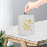 Maxbell Money Box Decor Mahjong Shape Piggy Bank for Girls Boys Nursery Bedroom Aureate