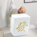 Maxbell Money Box Decor Mahjong Shape Piggy Bank for Girls Boys Nursery Bedroom Aureate