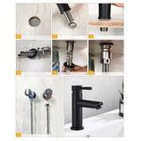 Maxbell Bathroom Sink Faucet Wash Basin Faucet 1 Hole Vanity Faucet Black Rustproof Faucet Only