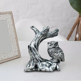 Maxbell Ball Display Stand Ball Holder Owl Figurine Statue Sphere Stand Party Favors Argent
