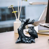 Maxbell Ball Display Stand Ball Holder Owl Figurine Statue Sphere Stand Party Favors Black