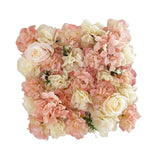 Maxbell Artificial Flower Wall Panel Rose for Wedding Outdoor Indoor Wall Decor Champagne Pink