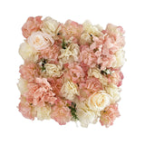 Maxbell Artificial Flower Wall Panel Rose for Wedding Outdoor Indoor Wall Decor Champagne Pink