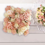 Maxbell Artificial Flower Wall Panel Rose for Wedding Outdoor Indoor Wall Decor Champagne Pink