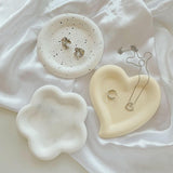 Maxbell Vanity Tray Jewelry Table Trays Dresser Dish for Wedding Bedroom Necklace Beige Heart