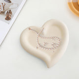 Maxbell Vanity Tray Jewelry Table Trays Dresser Dish for Wedding Bedroom Necklace Beige Heart