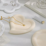 Maxbell Vanity Tray Jewelry Table Trays Dresser Dish for Wedding Bedroom Necklace Beige Heart