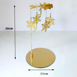 Maxbell Metal Rotating Candle Holder Rotary Candlestick for Living Room Ornament Snowflake
