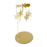 Maxbell Metal Rotating Candle Holder Rotary Candlestick for Living Room Ornament Snowflake