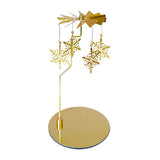 Maxbell Metal Rotating Candle Holder Rotary Candlestick for Living Room Ornament Snowflake