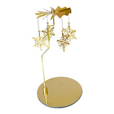 Maxbell Metal Rotating Candle Holder Rotary Candlestick for Living Room Ornament Snowflake