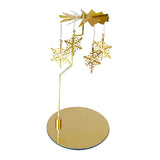 Maxbell Metal Rotating Candle Holder Rotary Candlestick for Living Room Ornament Snowflake
