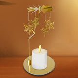 Maxbell Metal Rotating Candle Holder Rotary Candlestick for Living Room Ornament Snowflake